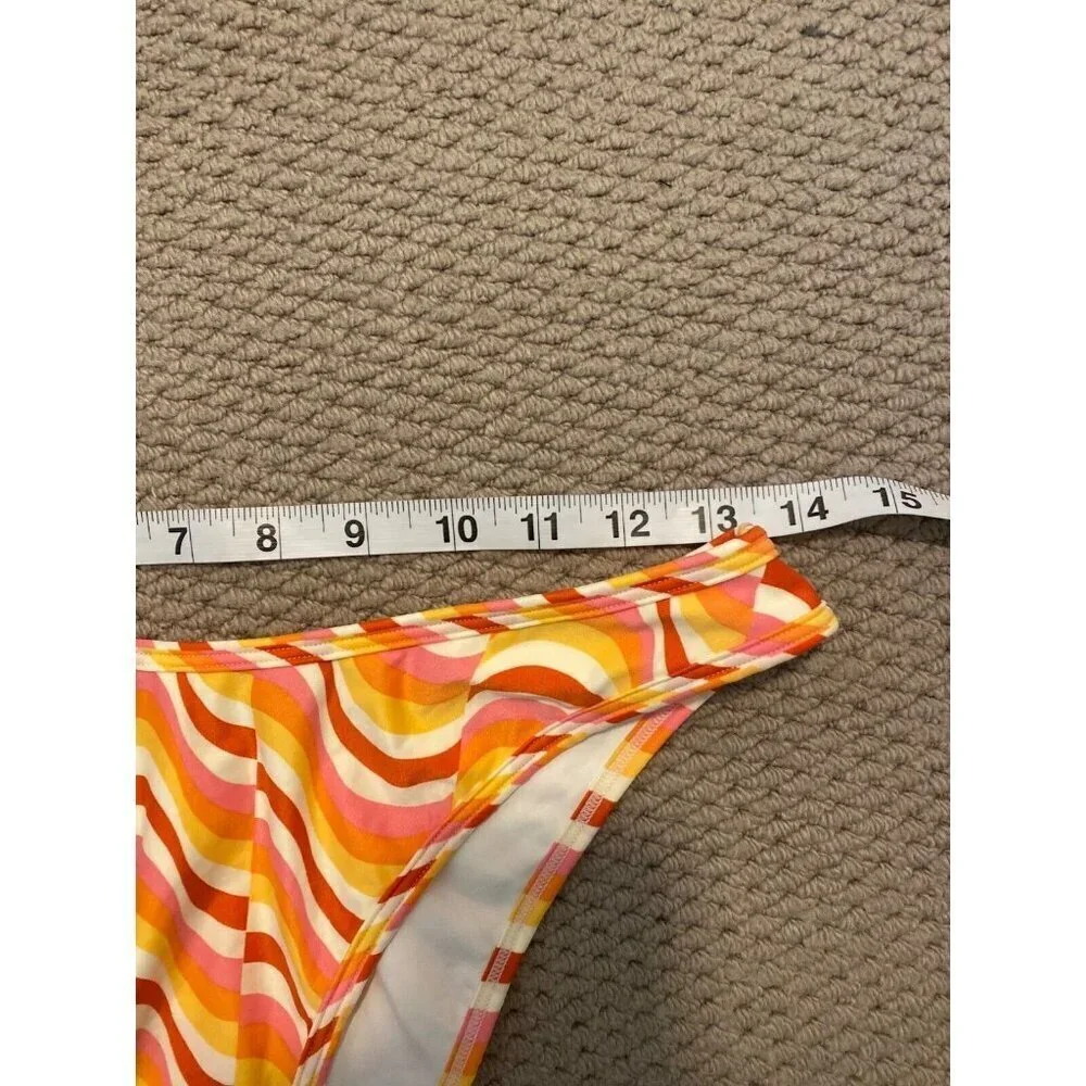 L*Space Whiplash Bitsy Bottom pink orange yellow wave design size XL MSRP $88